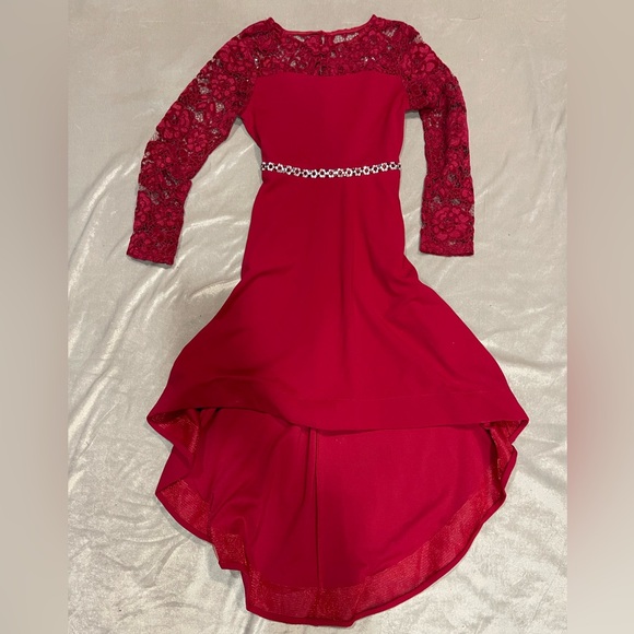 Speechless Other - Speechless Red Lace Formal Kids Dress